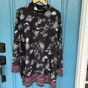 EUC Susan Graver Long Mock Neck Soft top 3x